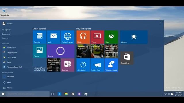 New Resizable Start menu in Windows 10 смотреть онлайн