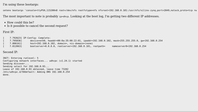 Unix & Linux: Embedded Linux: getting two distinct DHCP responses смотреть онлайн