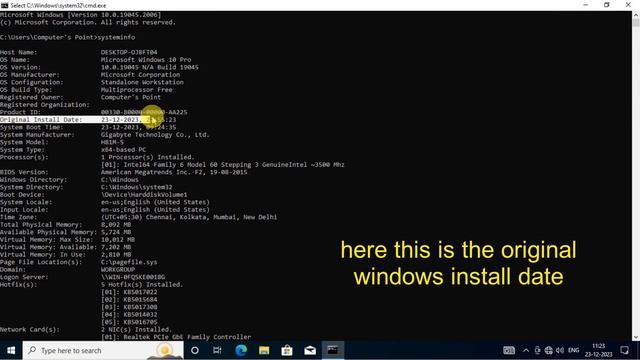 find your windows installation original date and time смотреть онлайн