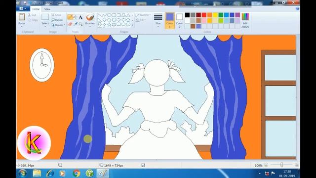 Ms - paint drawing ... A girl in the open window смотреть онлайн