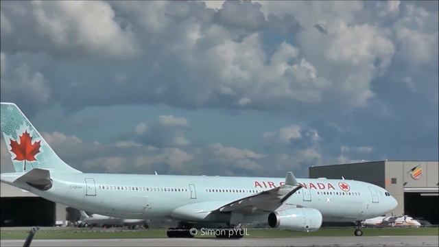 Air Canada A330-343X C-GFAH Taxi up close & takeoff from Montreal (YUL) with spool up смотреть онлайн