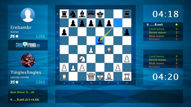 Chess Game Analysis: Tinglesfingles - Erebambr : 1-0 (By ChessFriends.com) смотреть онлайн