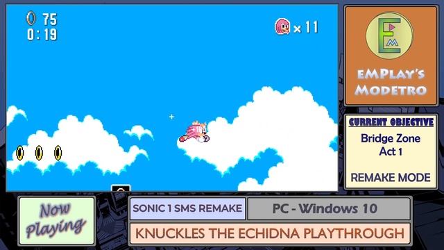 Sonic 1 SMS Remake - PC - Knuckles (1.0.G Remake Mode) - #4 - Bridge Zone: Act 1 смотреть онлайн