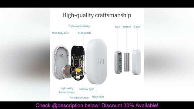 Buy Original Xiaomi Door Window Sensor Pocket Size Xiaomi Smart Home Kits Alarm System Work with Ga смотреть онлайн