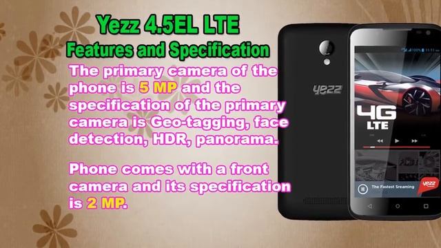 Features and Specification of Yezz 4.5EL LTE смотреть онлайн