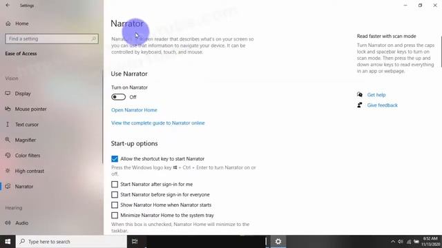 Windows 10 Home : How to lock narrator key don't have to press it for each command смотреть онлайн