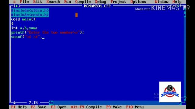 Wap to find sum two number in C. смотреть онлайн