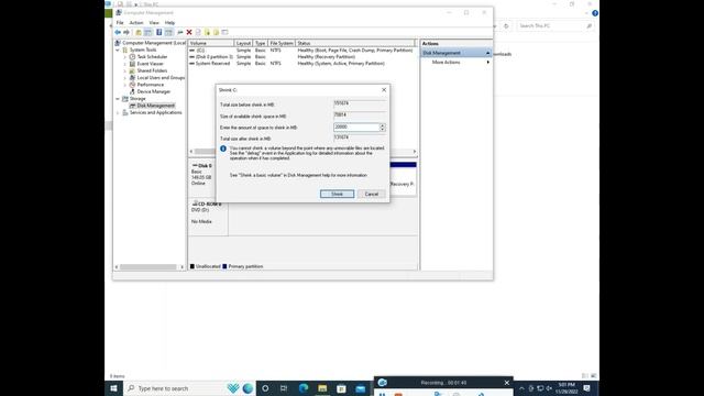 How to Shrink C Drive Volume or Create Hard Disk Partition |Windows 10 смотреть онлайн