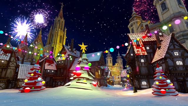 Happy New Year | Snowy Sleepy Town New Years Projection Loop смотреть онлайн