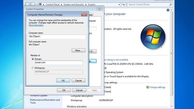 Windows 7 - Join a Host into Windows 2008 Domain смотреть онлайн