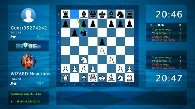 Chess Game Analysis: WIZARD New tims - Guest35274242 : 1-0 (By ChessFriends.com) смотреть онлайн