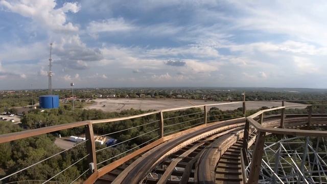 2020 Texas Stingray Wooden Roller Coaster On Ride Front Seat Ultra HD 4K POV SeaWorld San Antonio смотреть онлайн