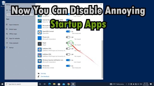 Disable Startup Apps (Windows 10) смотреть онлайн