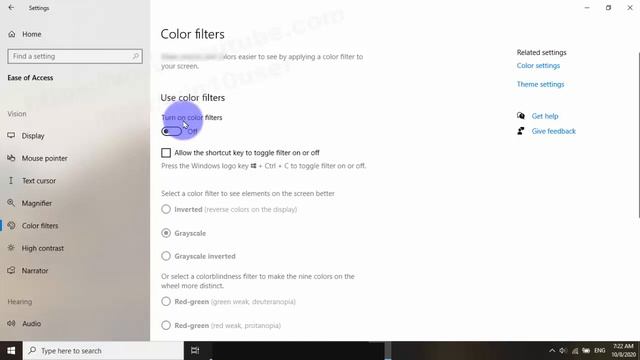 Windows 10 Home : How to turn on or off color filters смотреть онлайн