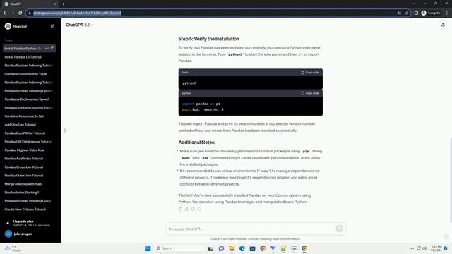 python install pandas ubuntu смотреть онлайн