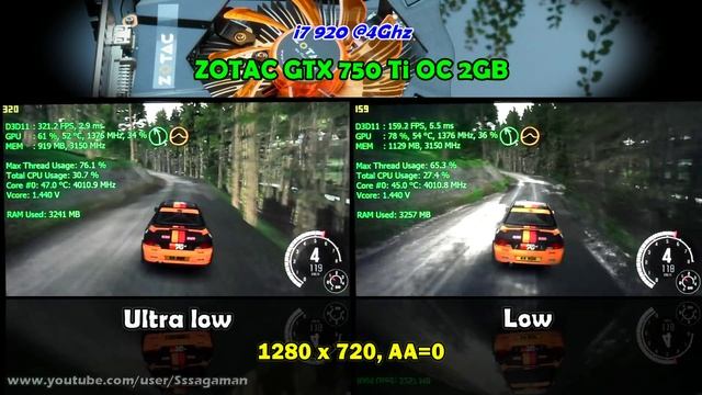 DiRT Rally - GTX 750 Ti 2GB - i7 920 - 720p Ultra low & Low смотреть онлайн