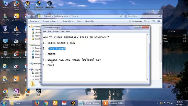HOW TO CLEAR TEMPORARY FILES IN WINDOWS 7 смотреть онлайн