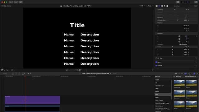 3 EASY Scrolling Credits Effects with FCPX | Final Cut Pro X Tutorial смотреть онлайн