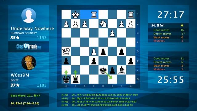 Chess Game Analysis: Underway Nowhere - W6ss9M : 0-1 (By ChessFriends.com) смотреть онлайн