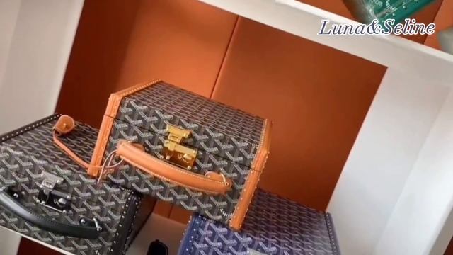 GOYARD Palace MM Trunk Bag Hand Purse Black 6 watch Box Case Beech Wood смотреть онлайн