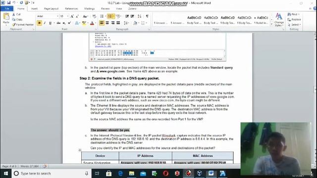 Lab 10.2.7 - Using Wireshark to Examine a UDP DNS Capture смотреть онлайн