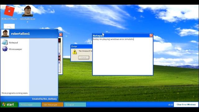 roblox: windows eror simulatior смотреть онлайн