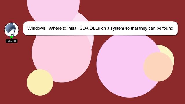 Windows : Where to install SDK DLLs on a system so that they can be found by apps that need them смотреть онлайн