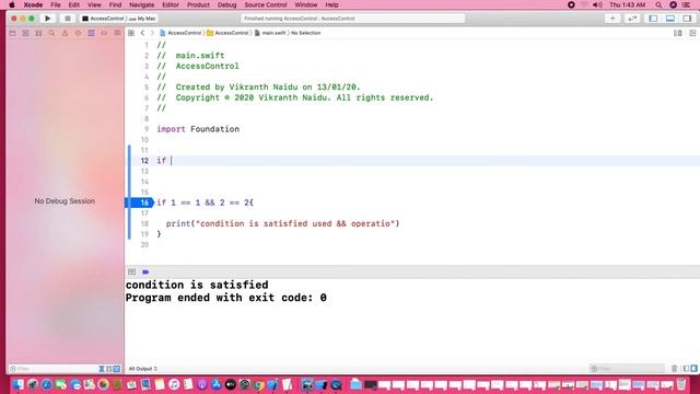 26-&& | , | And Operator | Comma Operators | in Swift Programming | iPhone | iPad смотреть онлайн