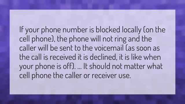 Does the phone still ring when your blocked? смотреть онлайн