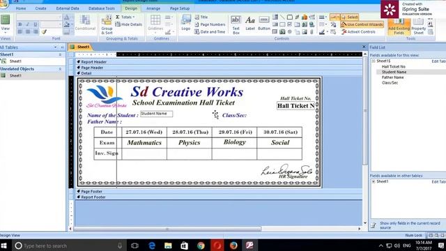 How to Prepare Hall Tickets (Database)||using Microsoft Access 2007 || by Sd Creative Works||2017 смотреть онлайн