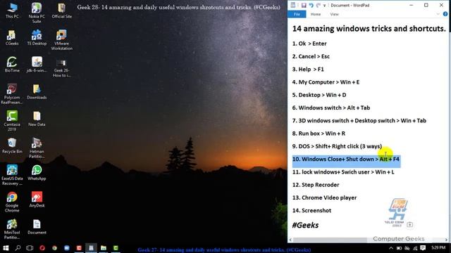 Geek - 28 14 amazing and daily useful windows shortcuts & tricks including Stepping and snipping. смотреть онлайн