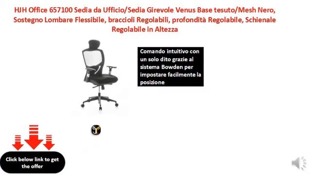 HJH Office 657100 Sedia da UfficioSedia Girevole Venus Base смотреть онлайн