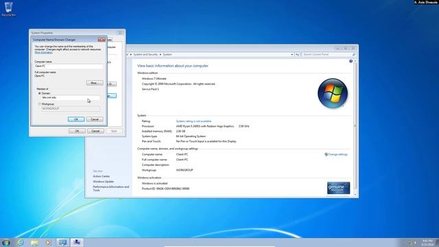 Windows Server 2008 R2 - Join Domain (Step 6) смотреть онлайн