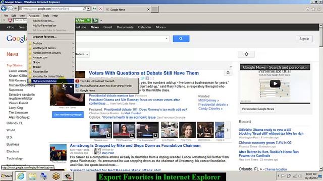 Export Favorites in IE9 смотреть онлайн