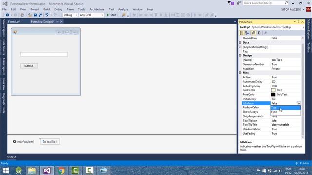 Personalizando formulario com ToolTip e ErrorProvider em C# смотреть онлайн