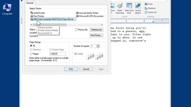 Windows 8.0 Professional - Print a WordPad Document смотреть онлайн