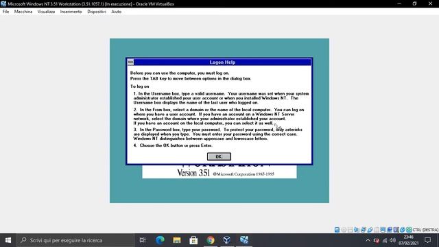 Windows NT 3.51 - Logon Help смотреть онлайн