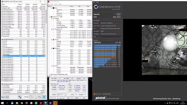 Cinebench R 15 [7700K + 5.0 Ghz+ Delid + намазал слой] смотреть онлайн