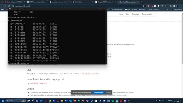 Mosquitto installeren en berichten publiceren op Windows 11 смотреть онлайн
