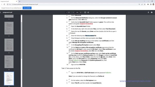 IU6 A6 ExB1 Configuring Encrypting File System EFS смотреть онлайн