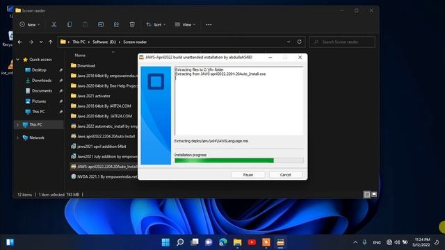 how to install and activate full version jaws 2022.4 By Deepu genius In English with screen reader смотреть онлайн