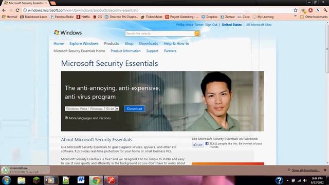 Microsoft Security Essentials смотреть онлайн