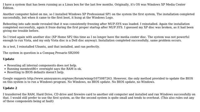Fresh installation of XP hangs after MUP.SYS (3 Solutions!!) смотреть онлайн