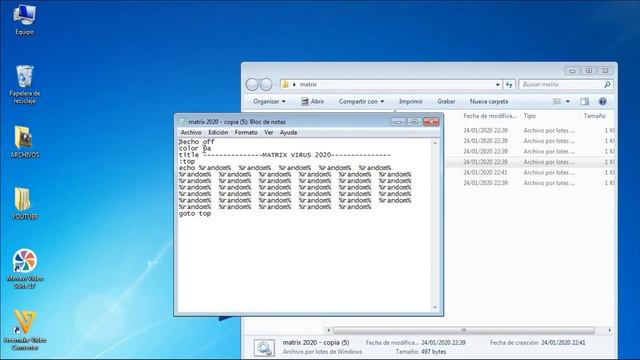 Truco Efecto MATRIX Notepad 💻😍 Windows7 - Colores Súper facil смотреть онлайн
