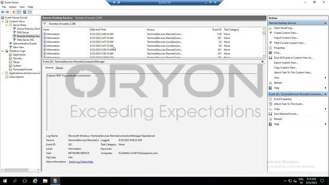Steps to check the access log (RDP session) using Event Manager in Windows Server смотреть онлайн