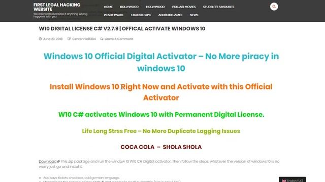 Windows 10 Official Digital Activator - No More piracy in windows 10 смотреть онлайн