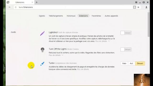 إضافة IDM إلى المتصفح YANDEX