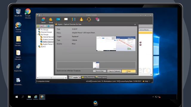 Impero Education Pro - Viewing Captures Computer List