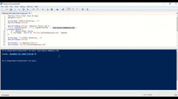 Delete Older Files PowerShell Script