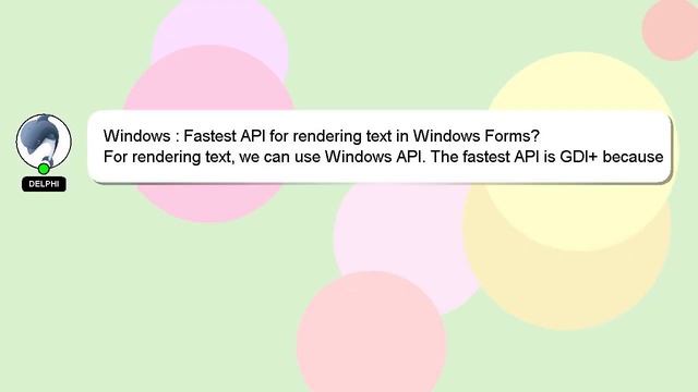 Windows : Fastest API for rendering text in Windows Forms? смотреть онлайн